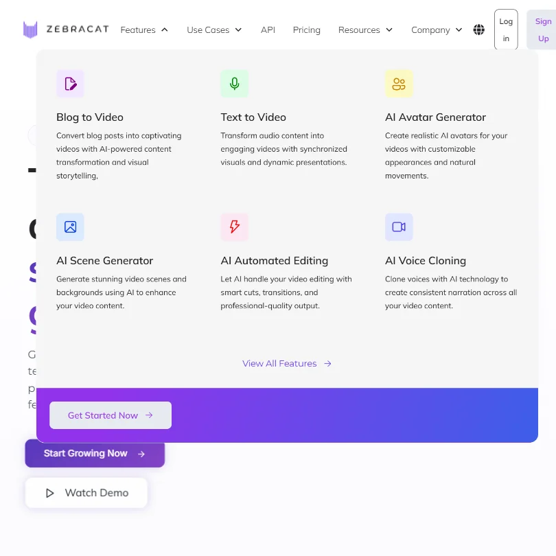 Zebracat features screenshot