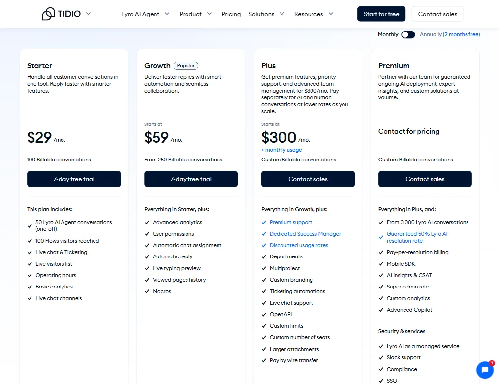 Zendesk pricing screenshot
